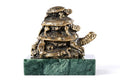 Handmade Bronze and Marble Turtles Sculpture
