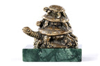 Handmade Bronze and Marble Turtles Sculpture - photo 3