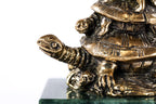 Handmade Bronze and Marble Turtles Sculpture - photo 8