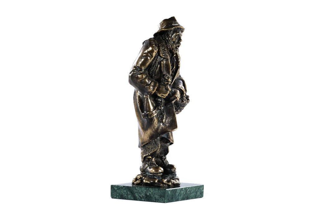 Handmade Bronze and Marble Kara Bala Sculpture