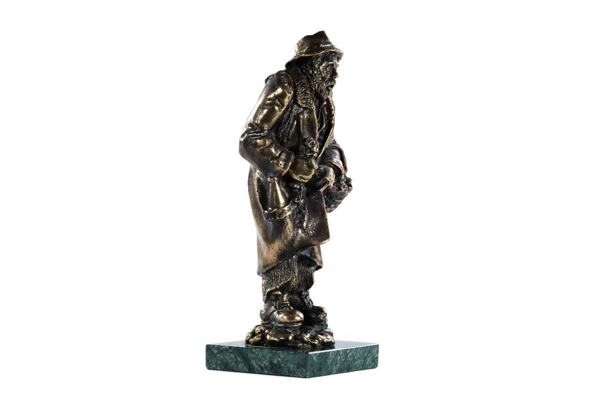 Handmade Bronze and Marble Kara Bala Sculpture