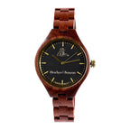 Handmade Women's Cherry Wood Wrist Watch, Red