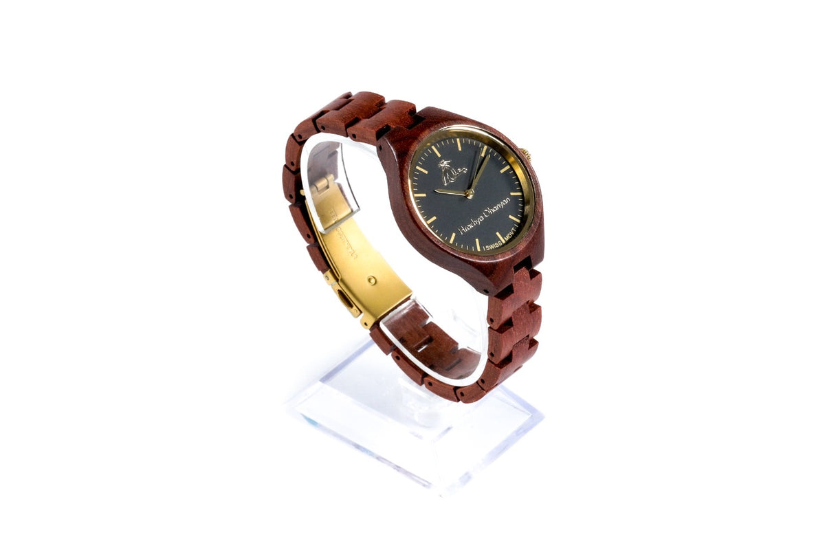 Handmade Women's Cherry Wood Wrist Watch, Red - photo 3