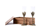 Handmade Bronze and Glass Cups, Set of Two with Wooden Box - photo 6