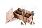 Handmade Bronze and Glass Cups, Set of Two with Wooden Box - photo 4