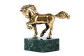 Handmade Bronze and Marble Small Horse Sculpture