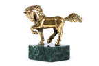 Handmade Bronze and Marble Small Horse Sculpture