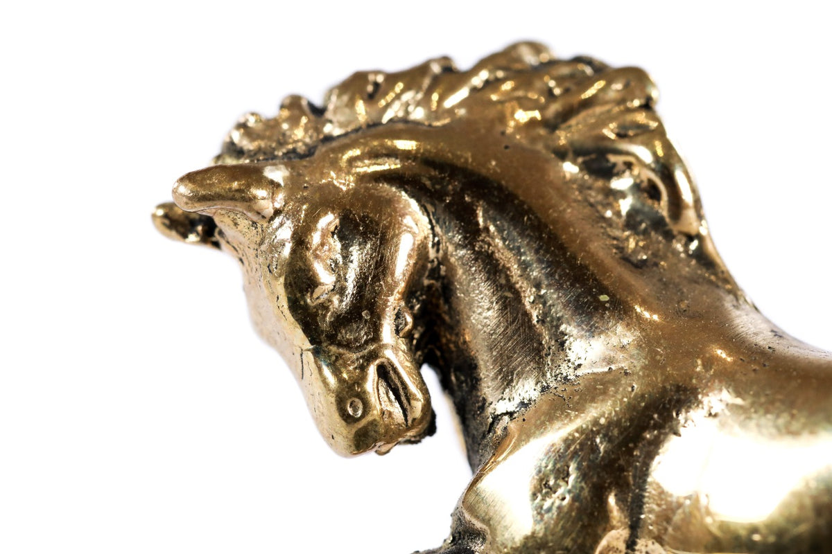 Handmade Bronze and Marble Small Horse Sculpture - photo 3
