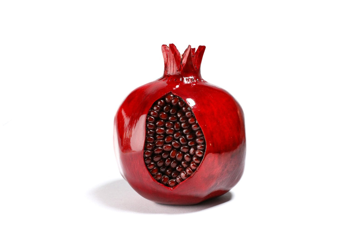 Handmade Wooden Pomegranate Decor, 11 cm