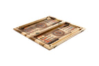 Handmade Walnut Two-Sided Backgammon Set with Lion and Epoxy Resin, 60 cm - photo 3