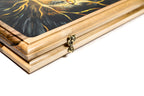 Handmade Walnut Two-Sided Backgammon Set with Lion and Epoxy Resin, 60 cm - photo 10
