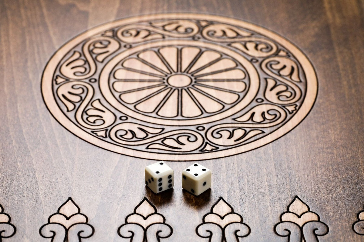 Handmade Wooden Backgammon Set with Armenian Coat of Arms, 60 cm - photo 9