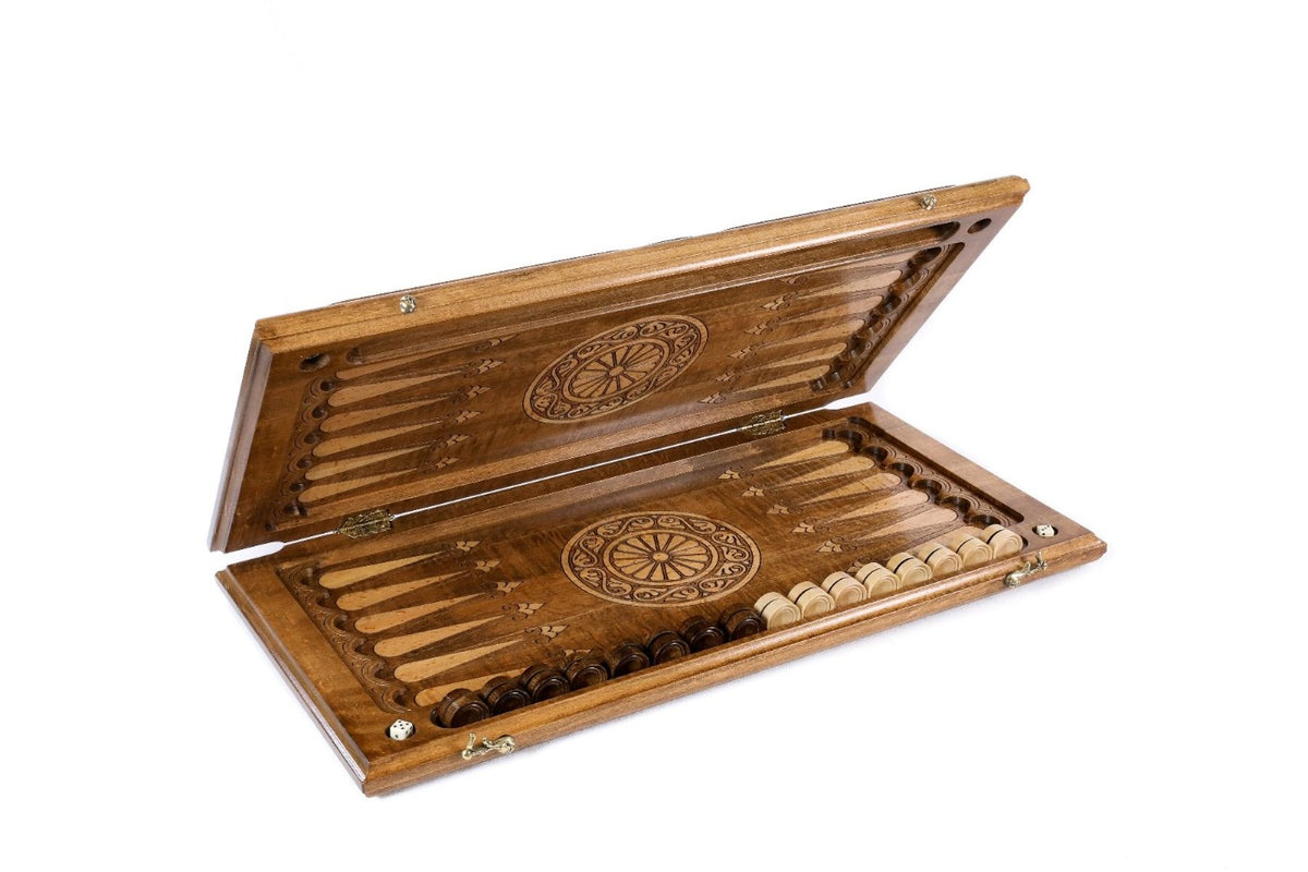 Handmade Wooden Backgammon Set with Armenian Coat of Arms, 60 cm - photo 7