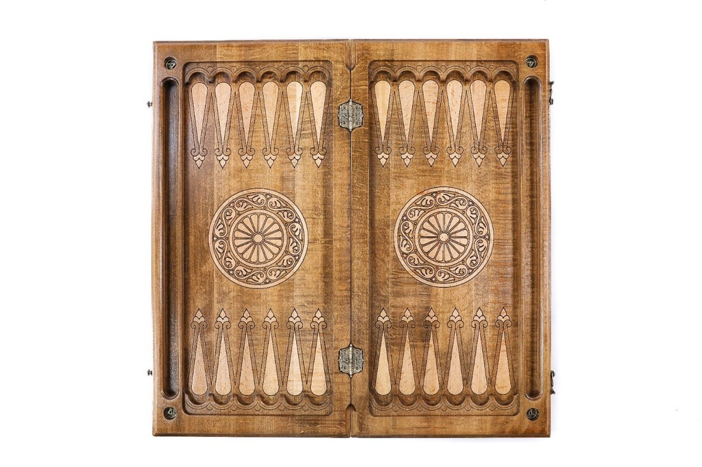 Handmade Wooden Backgammon Set with Armenian Coat of Arms, 60 cm - photo 8