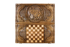 Handmade Wooden Backgammon Set with Armenian Coat of Arms, 60 cm - photo 4