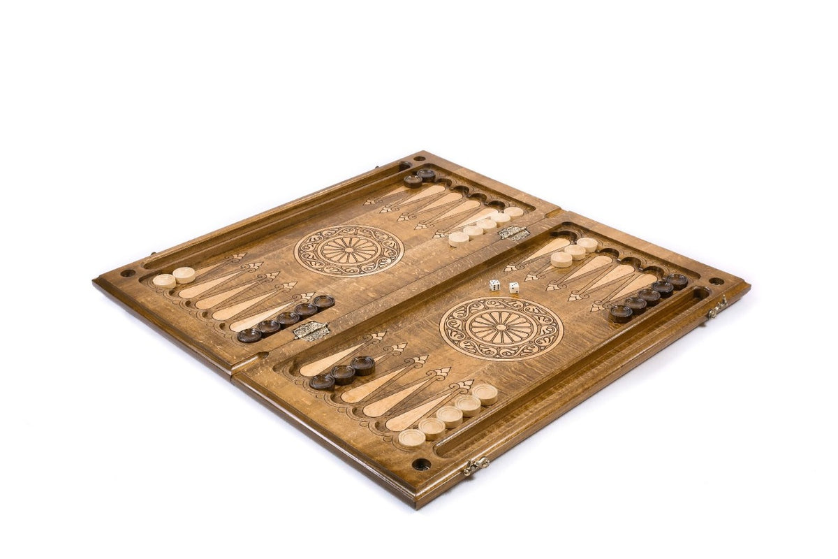 Handmade Wooden Backgammon Set with Armenian Coat of Arms, 60 cm - photo 3