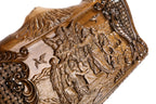 Handmade Walnut Backgammon Set with Noah's Ark Scene and Ararat Outline, 60 cm - photo 2