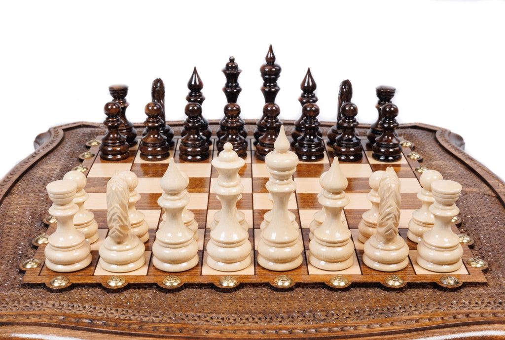 Handmade Wooden Chess and Backgammon Set with Contour Outline, 40 cm - photo 5