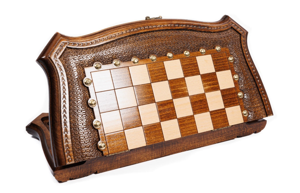 Handmade Wooden Chess and Backgammon Set with Contour Outline, 40 cm - photo 10