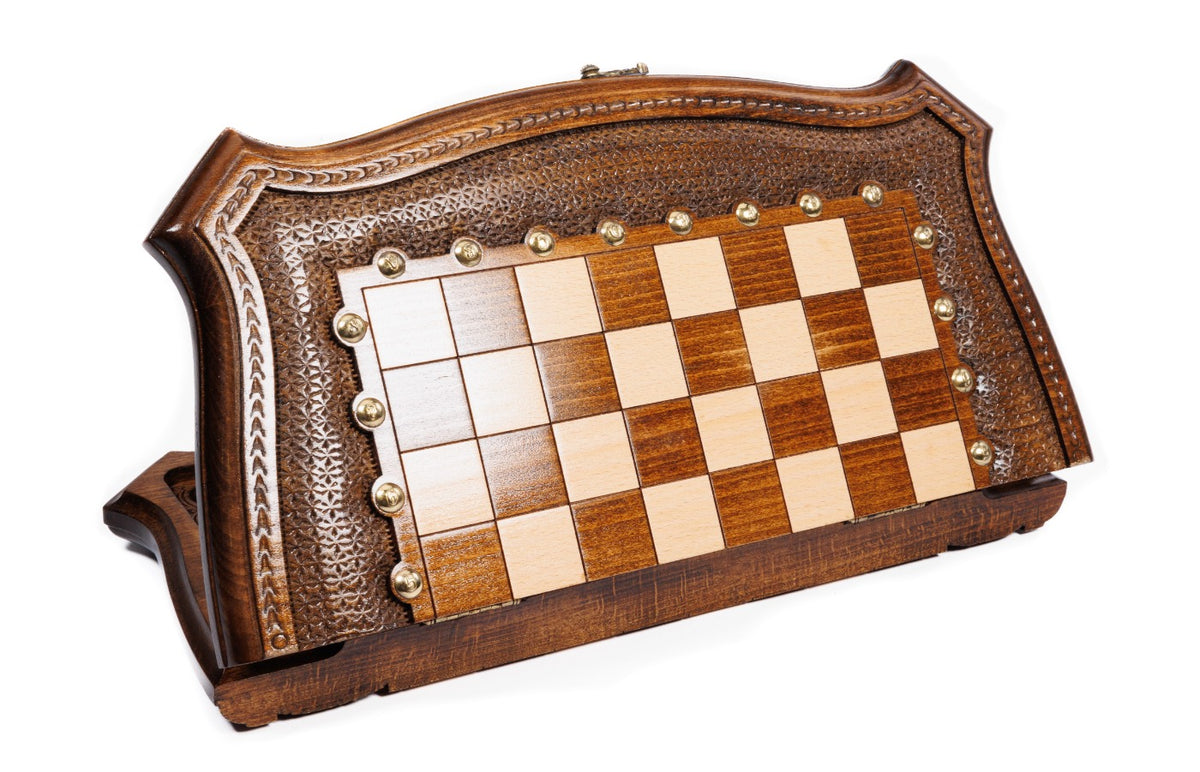 Handmade Wooden Chess and Backgammon Set with Contour Outline, 40 cm - photo 10