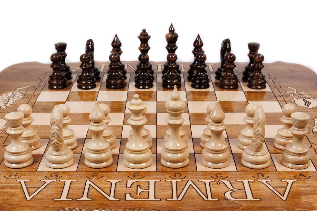 Handmade Wooden Chess and Backgammon Set with Ararat Outline, 50 cm - photo 5