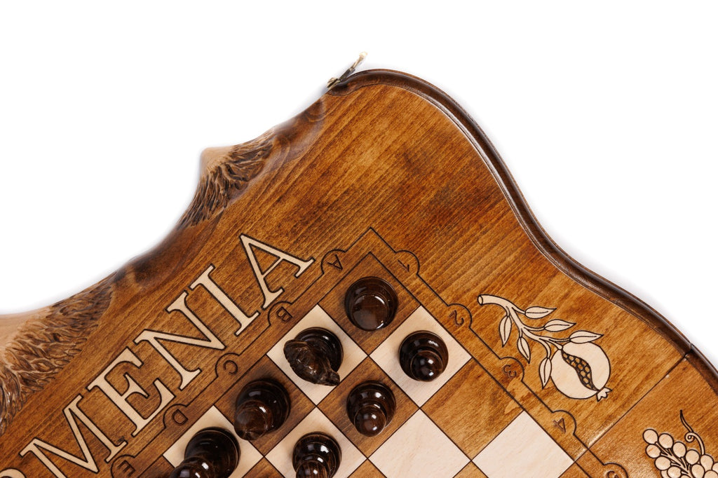 Handmade Wooden Chess and Backgammon Set with Ararat Outline, 50 cm - photo 11