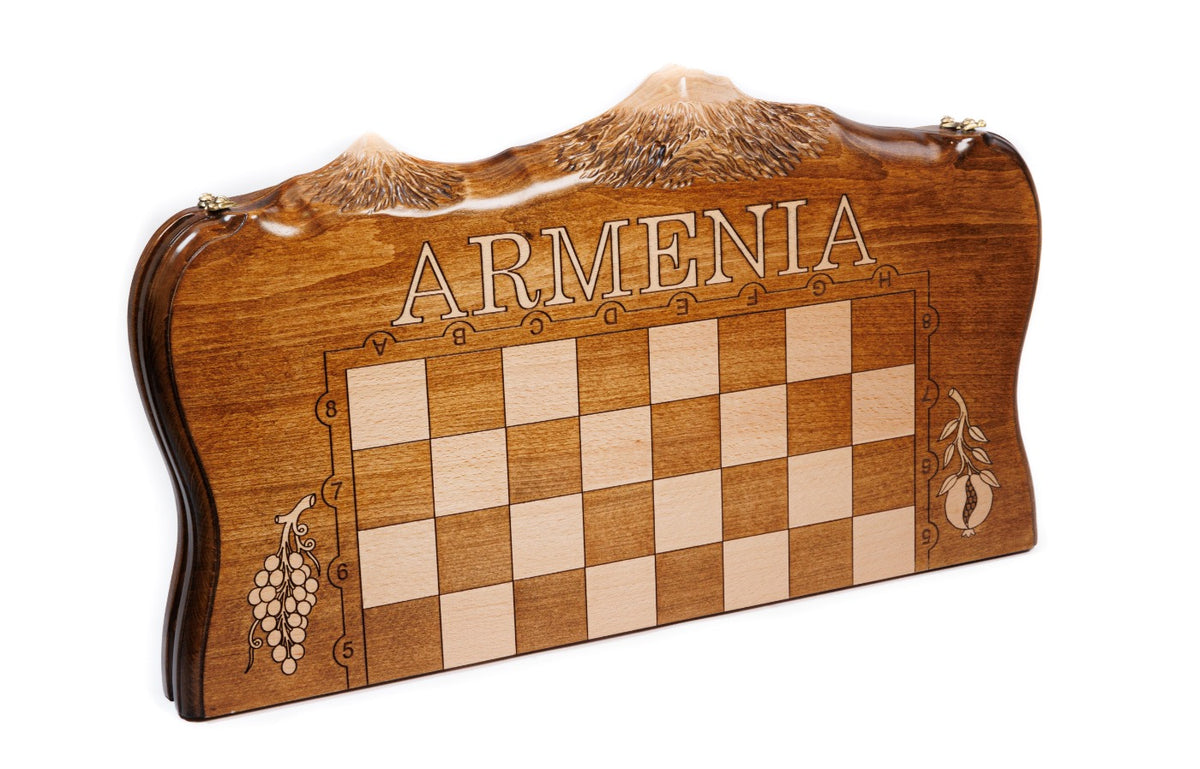 Handmade Wooden Chess and Backgammon Set with Ararat Outline, 50 cm - photo 4