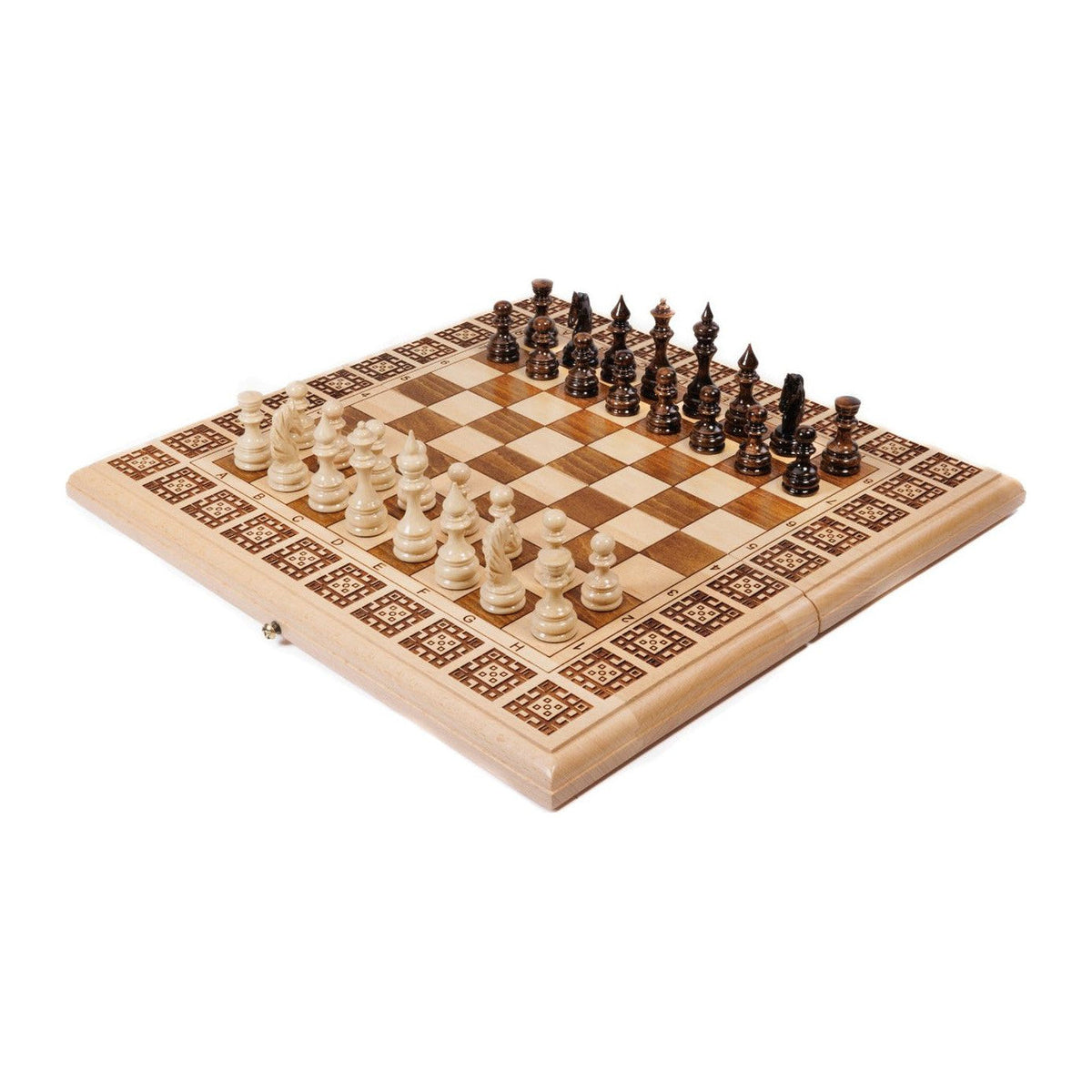 Handmade Wooden Chess and Backgammon Set, Classic Board, 40 cm
