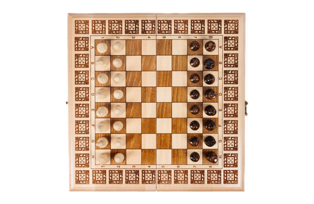 Handmade Wooden Chess and Backgammon Set, Classic Board, 40 cm - photo 5