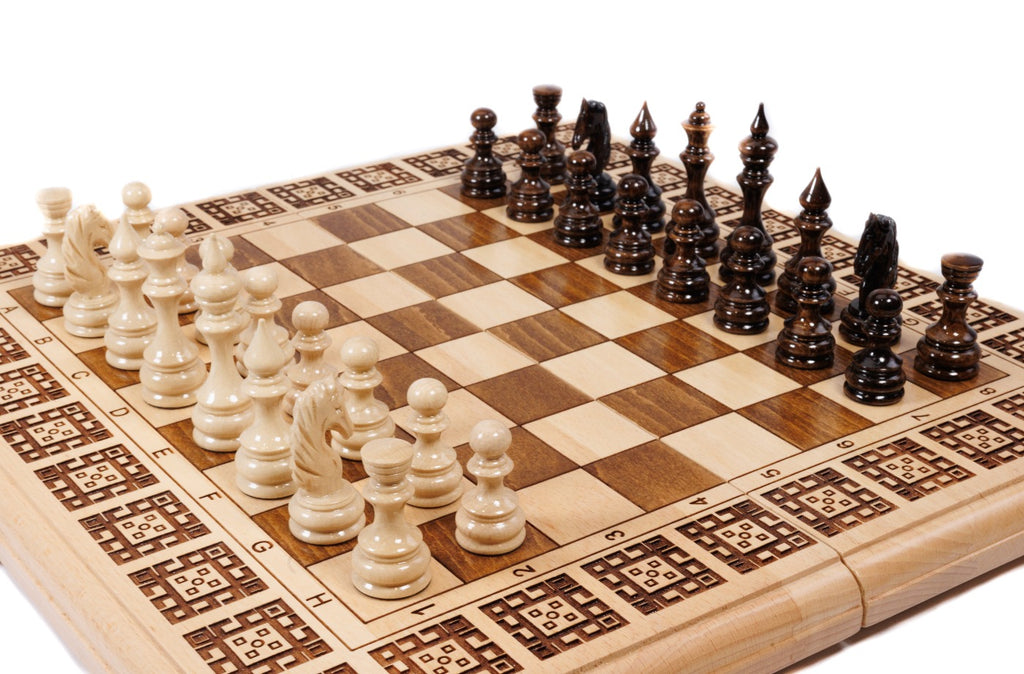 Handmade Wooden Chess and Backgammon Set, Classic Board, 40 cm - photo 2