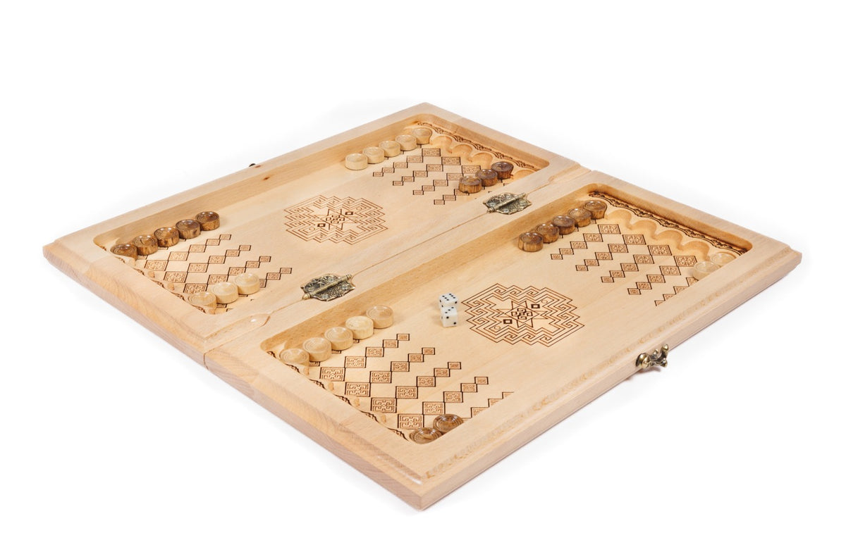 Handmade Wooden Chess and Backgammon Set, Classic Board, 40 cm - photo 3