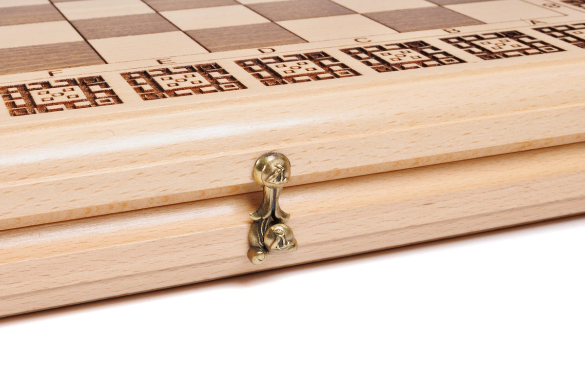 Handmade Wooden Chess and Backgammon Set, Classic Board, 40 cm - photo 9