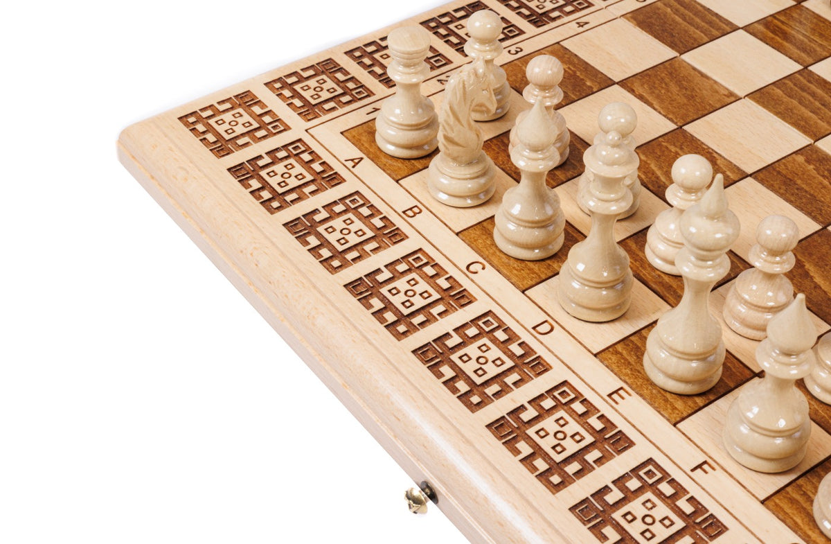 Handmade Wooden Chess and Backgammon Set, Classic Board, 40 cm - photo 12