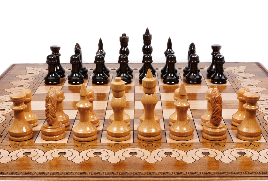 Handmade Walnut Chess and Backgammon Set with Armenian Ornament, 60 cm - photo 5