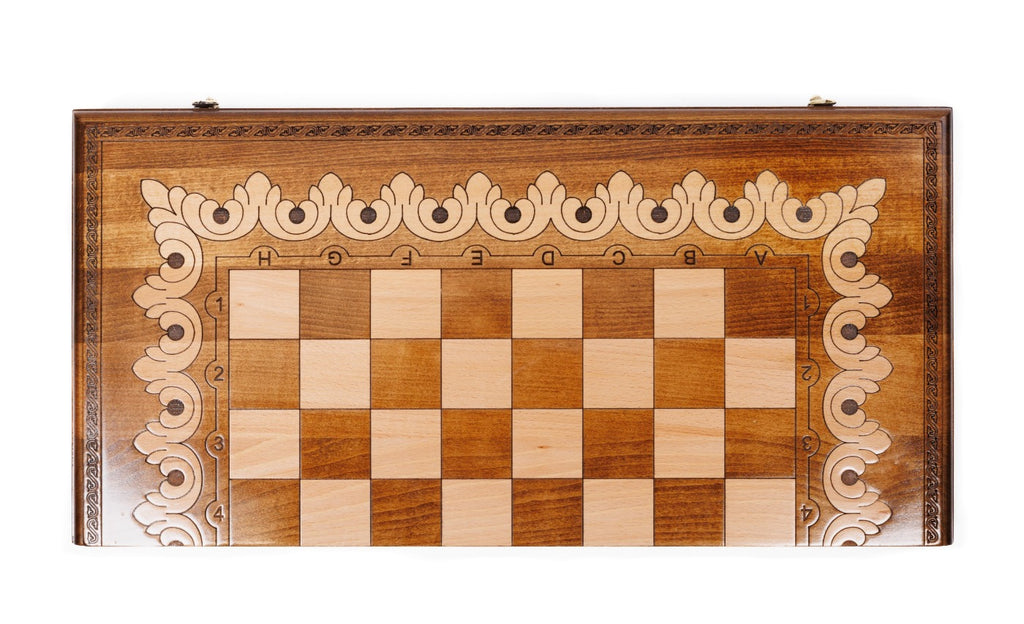 Handmade Walnut Chess and Backgammon Set with Armenian Ornament, 60 cm - photo 8