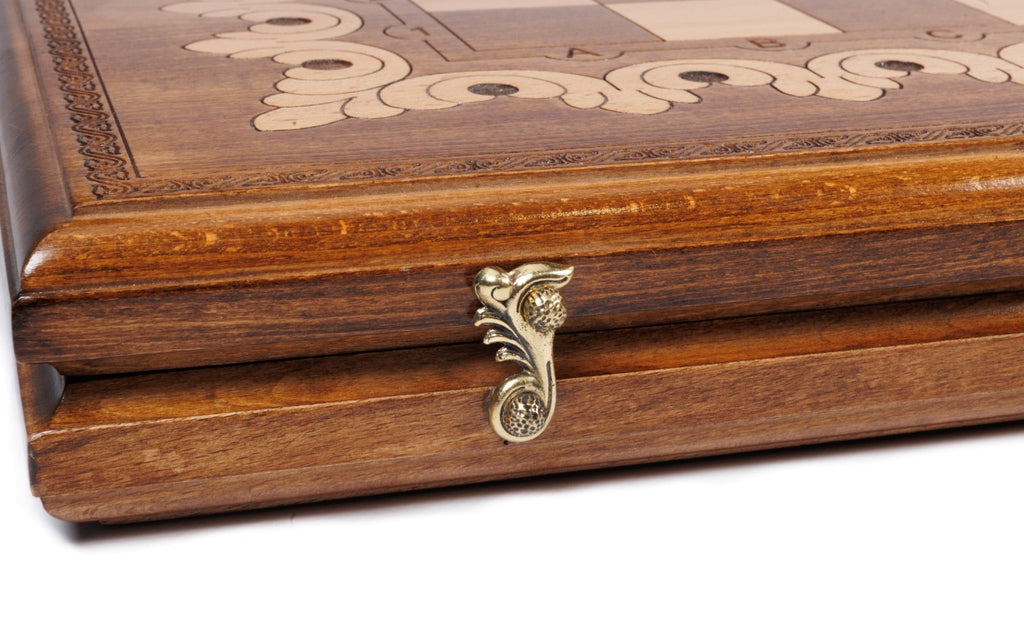 Handmade Walnut Chess and Backgammon Set with Armenian Ornament, 60 cm - photo 11
