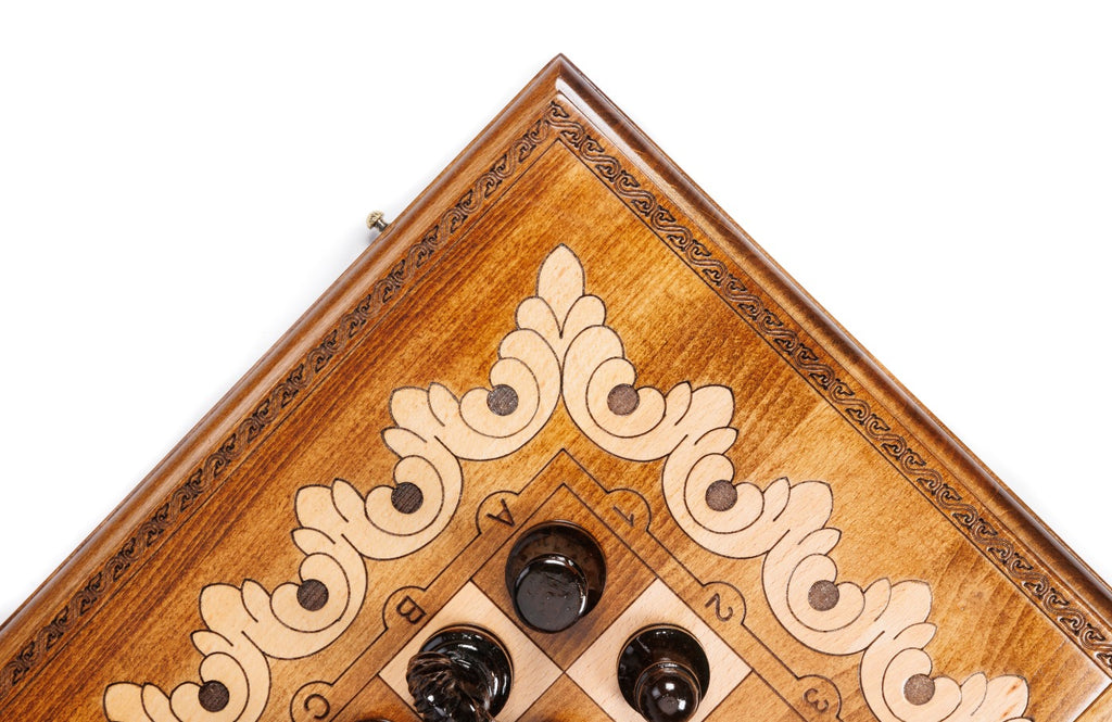 Handmade Walnut Chess and Backgammon Set with Armenian Ornament, 60 cm - photo 12