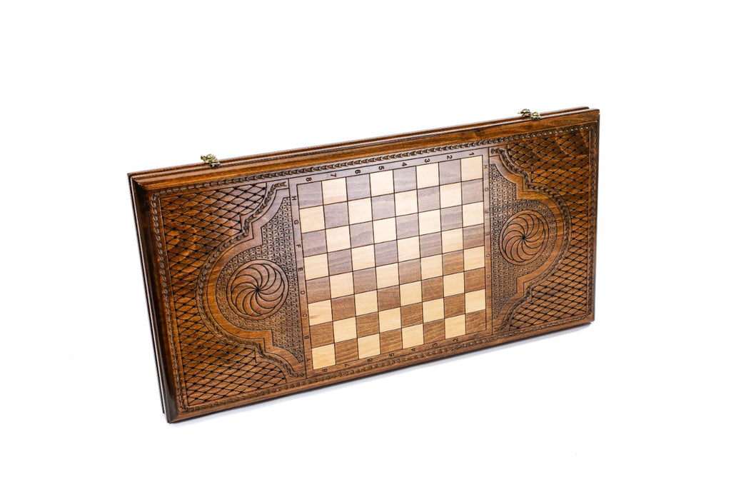 Handmade Wooden Backgammon Set with Pomegranate Tree, 50 cm - photo 4