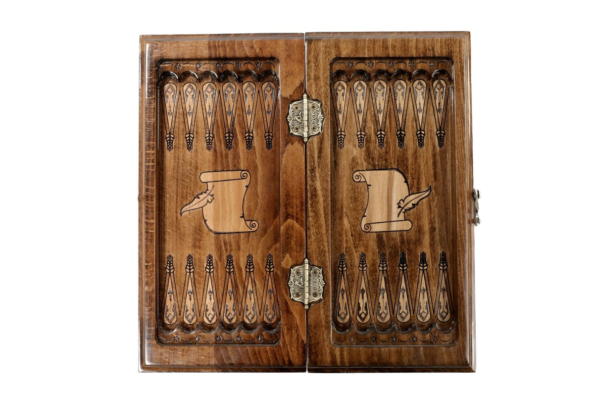 Handmade Wooden Backgammon Set with Armenian Alphabet, 30 cm - photo 9