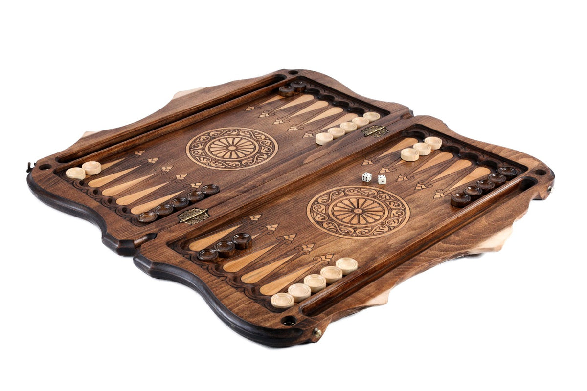 Handmade Wooden Backgammon Set with Eternity Sign, 60 cm - photo 3