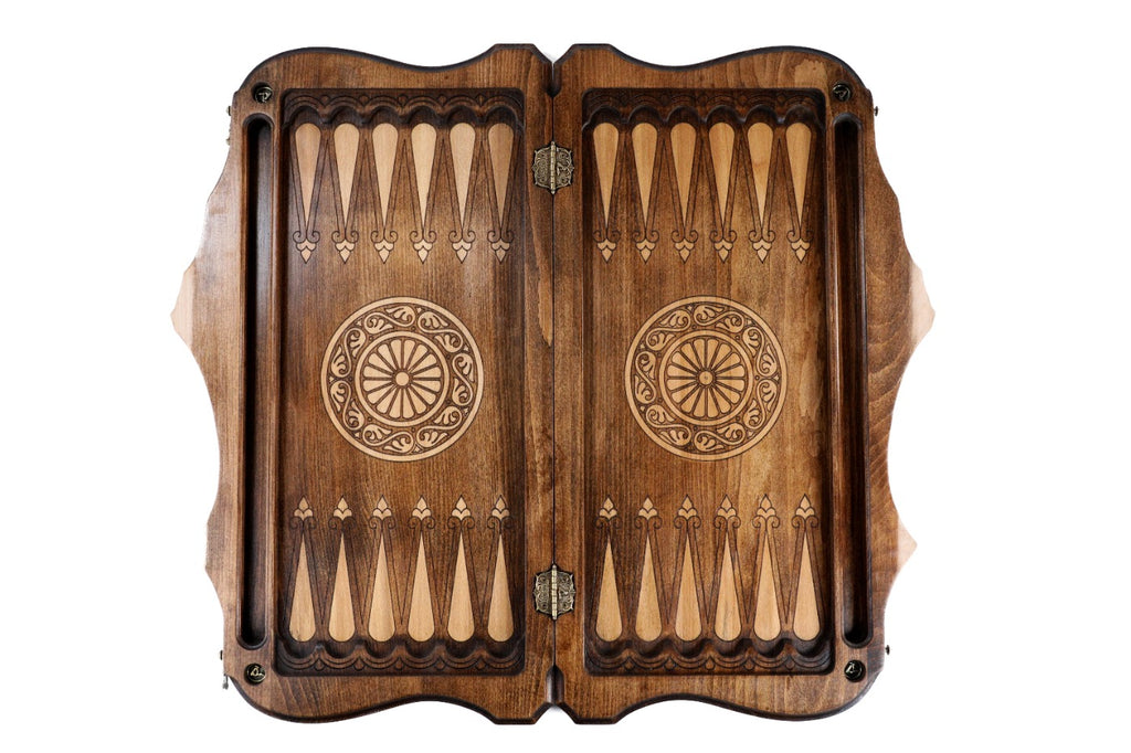 Handmade Wooden Backgammon Set with Eternity Sign, 60 cm - photo 10