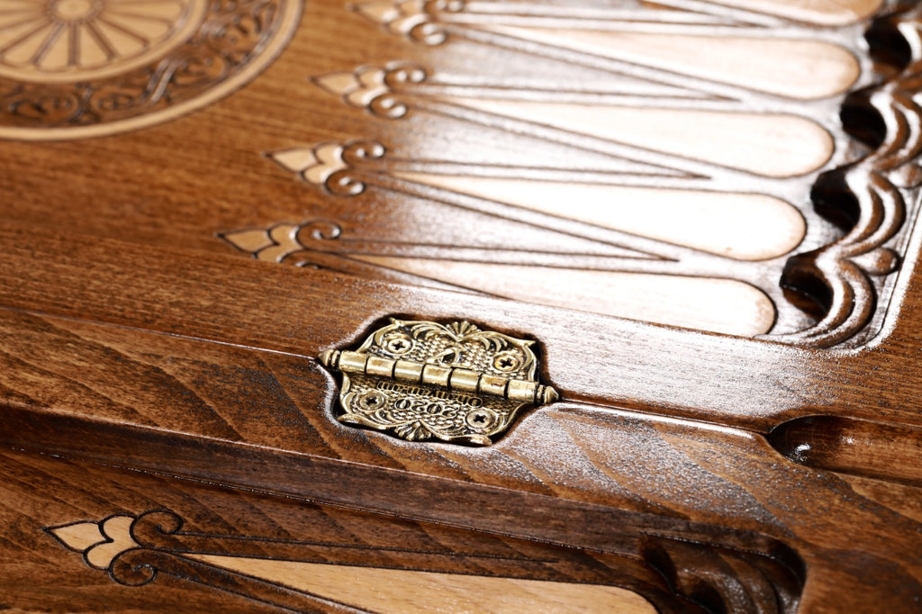 Handmade Wooden Backgammon Set with Armenian Coat of Arms, 50 cm - photo 9