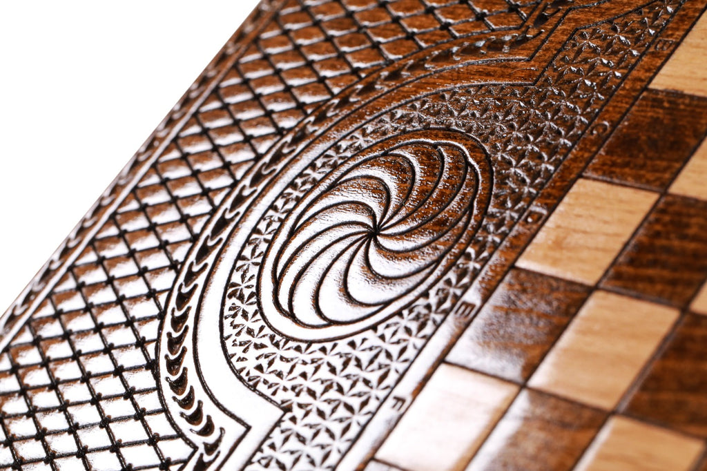 Handmade Wooden Backgammon Set with Armenian Coat of Arms, 50 cm - photo 10