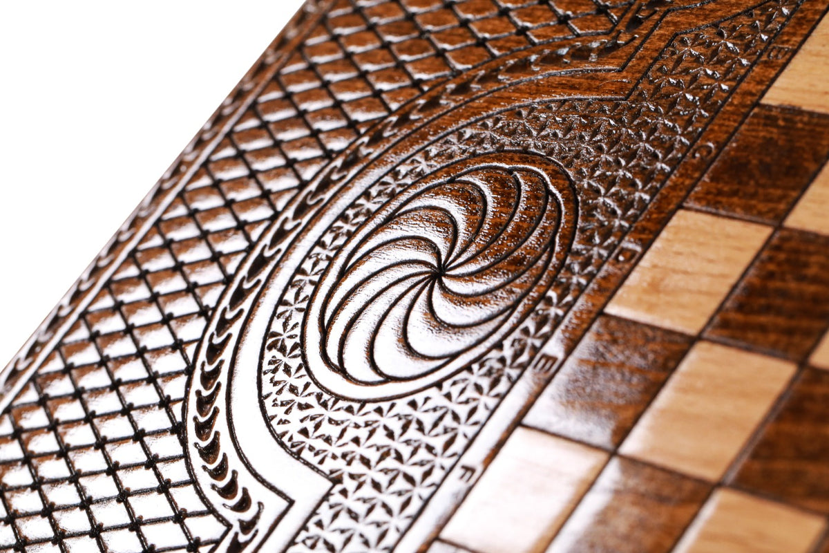Handmade Wooden Backgammon Set with Armenian Coat of Arms, 50 cm - photo 10
