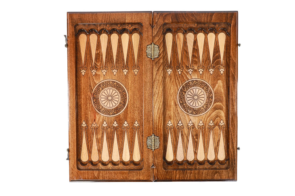 Handmade Wooden Backgammon Set with Armenian Coat of Arms, 50 cm - photo 12