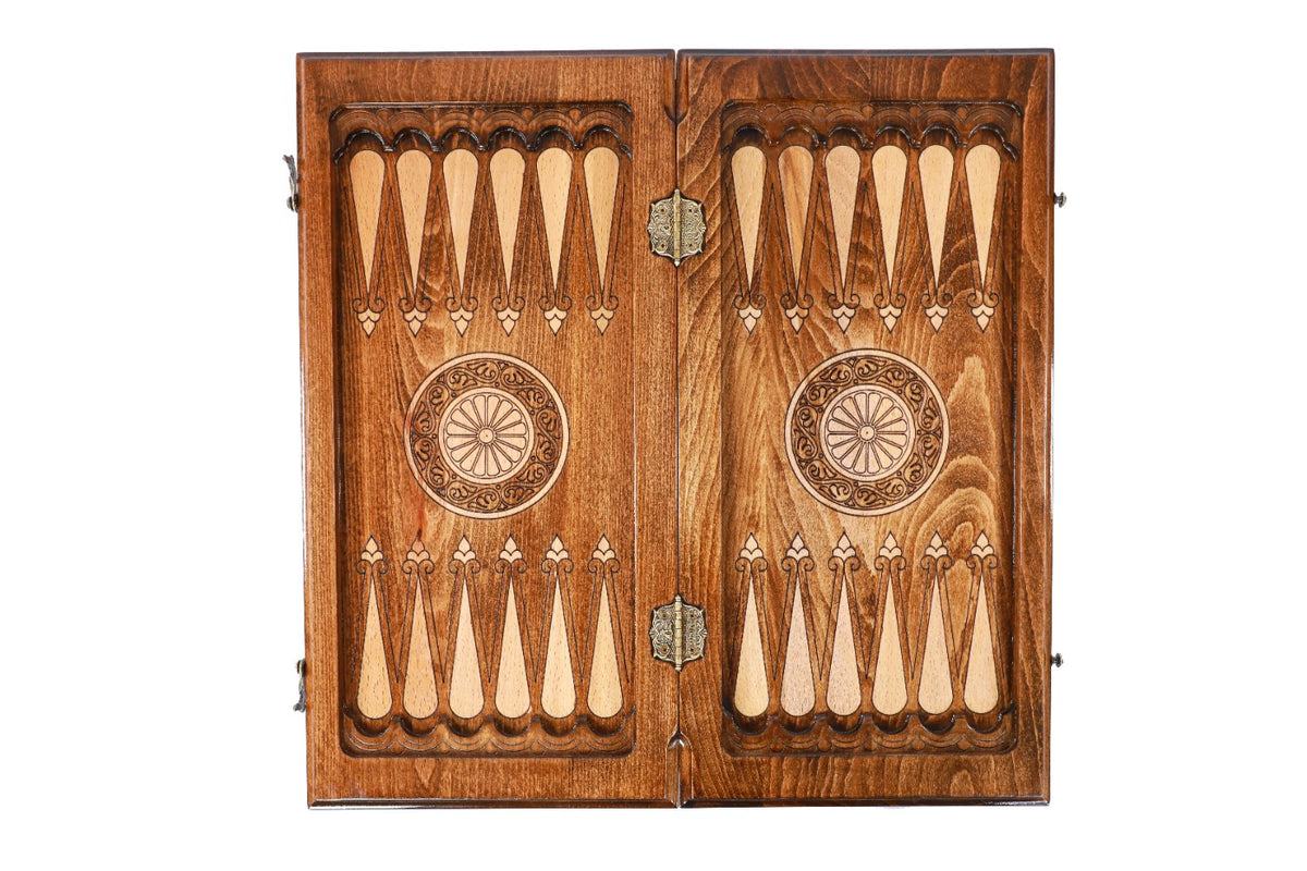 Handmade Wooden Backgammon Set with Armenian Coat of Arms, 50 cm - photo 12