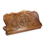 Handmade Walnut Backgammon Set with Armenian Coat of Arms and Ararat Outline, 60 cm