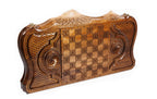 Handmade Walnut Backgammon Set with Armenian Coat of Arms and Ararat Outline, 60 cm - photo 4