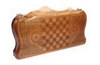 Handmade Walnut Backgammon Set with World Map and Ararat Outline, 40 cm - photo 4