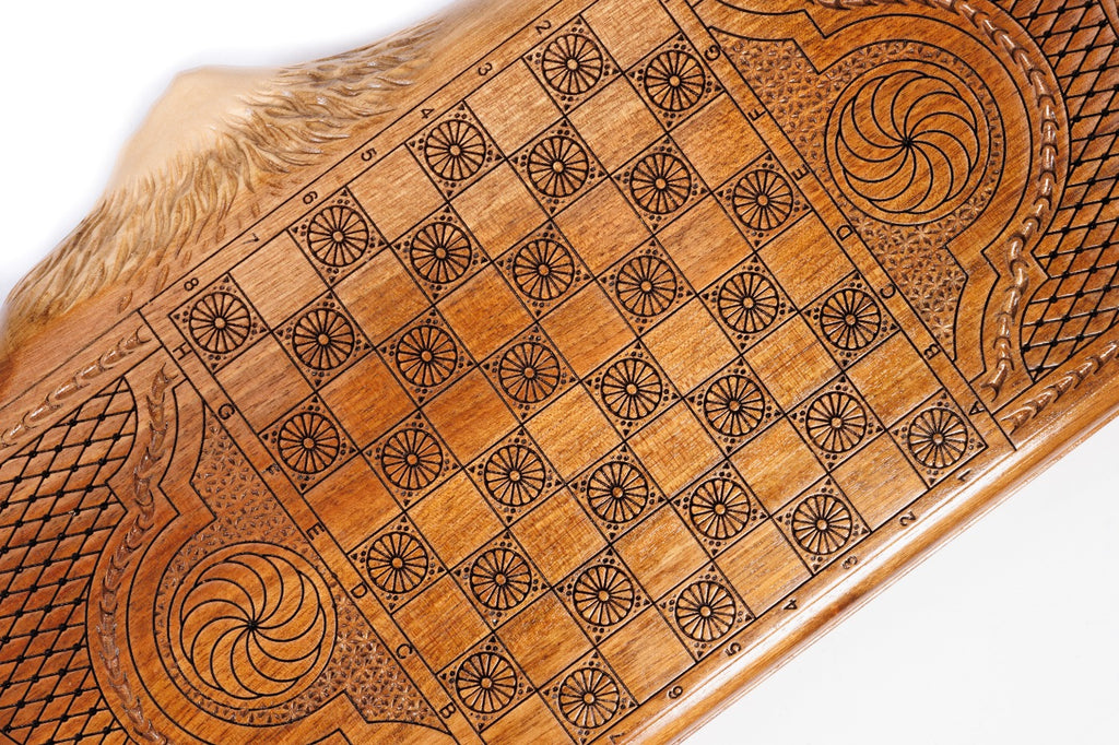 Handmade Walnut Backgammon Set with World Map and Ararat Outline, 40 cm - photo 12